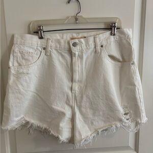 Levi’s High Waisted Mom Shorts in White